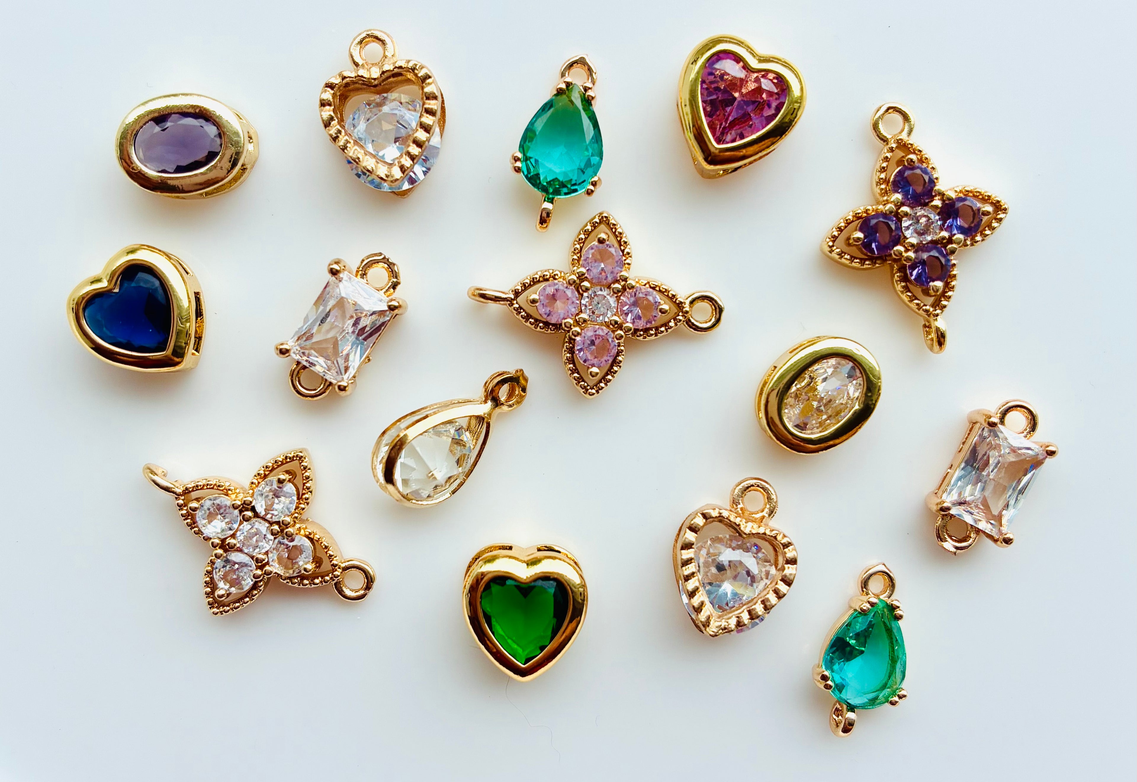 18kt Gold plated cubic zirconia pendants.