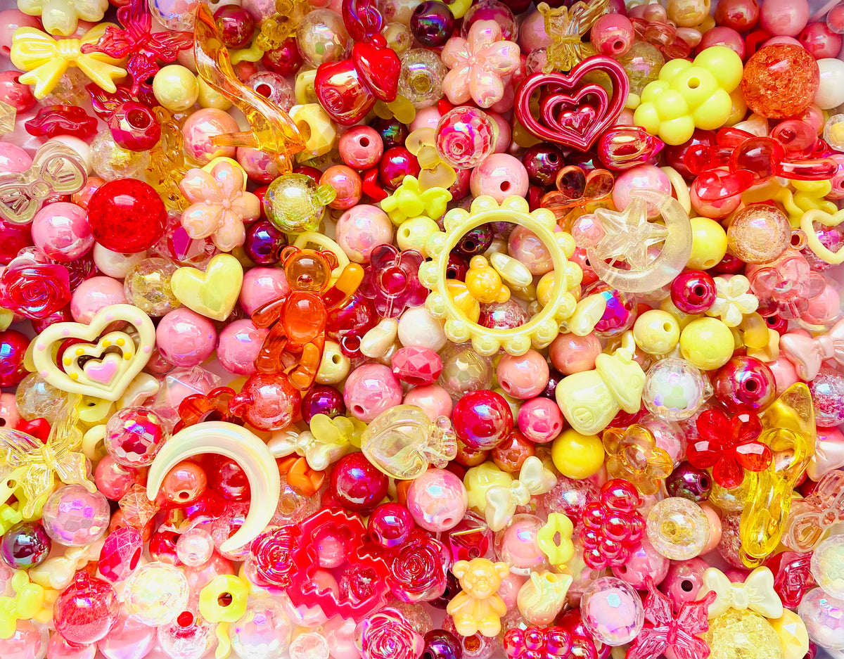 Sunset Bloom Pen & Keychain Bead Mix