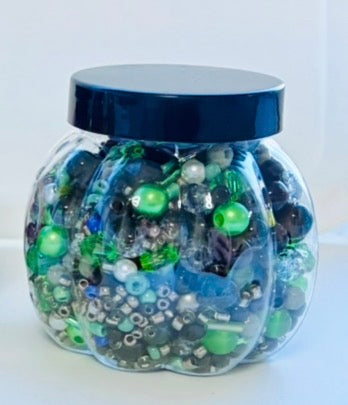 Pumpkin Halloween Bead Jars