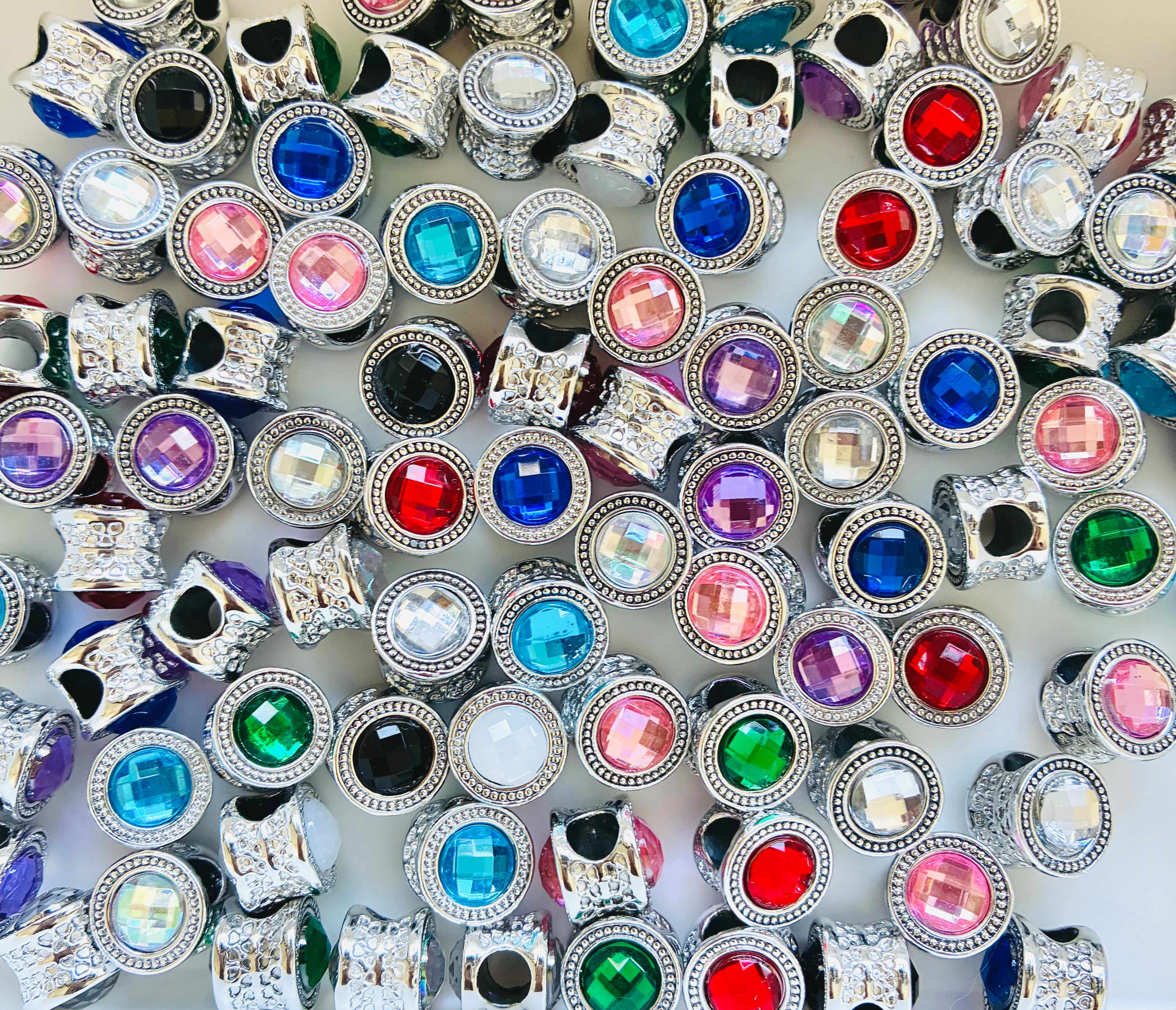 Large hole gem spacer beads