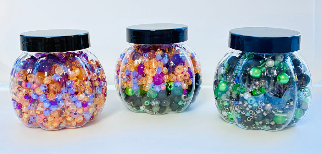 Pumpkin Halloween Bead Jars
