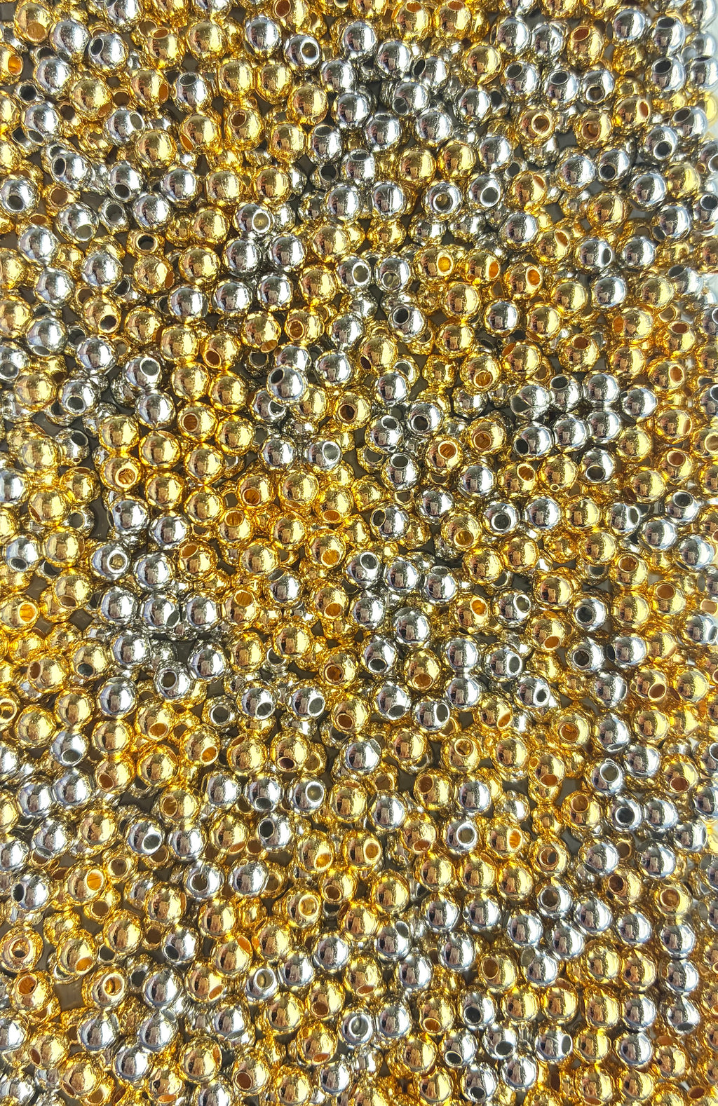 100 gold and silver plated spacer beads 4mm