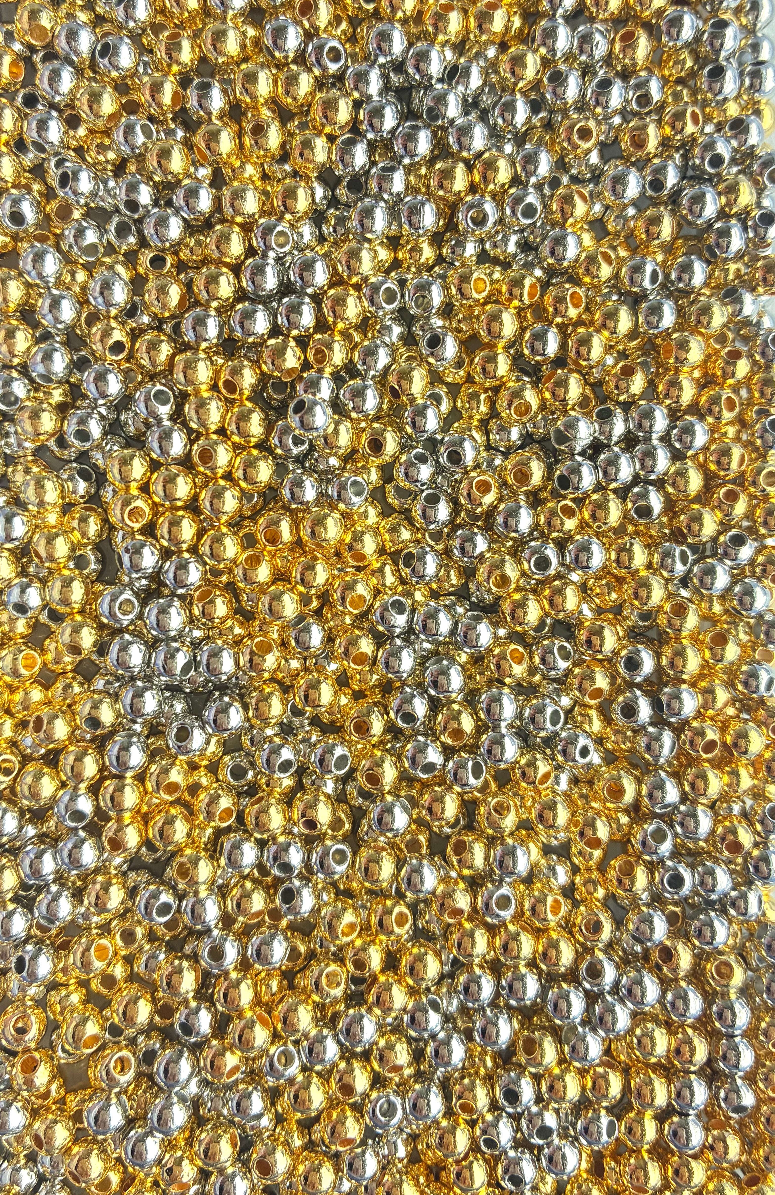 100 gold and silver plated spacer beads 4mm