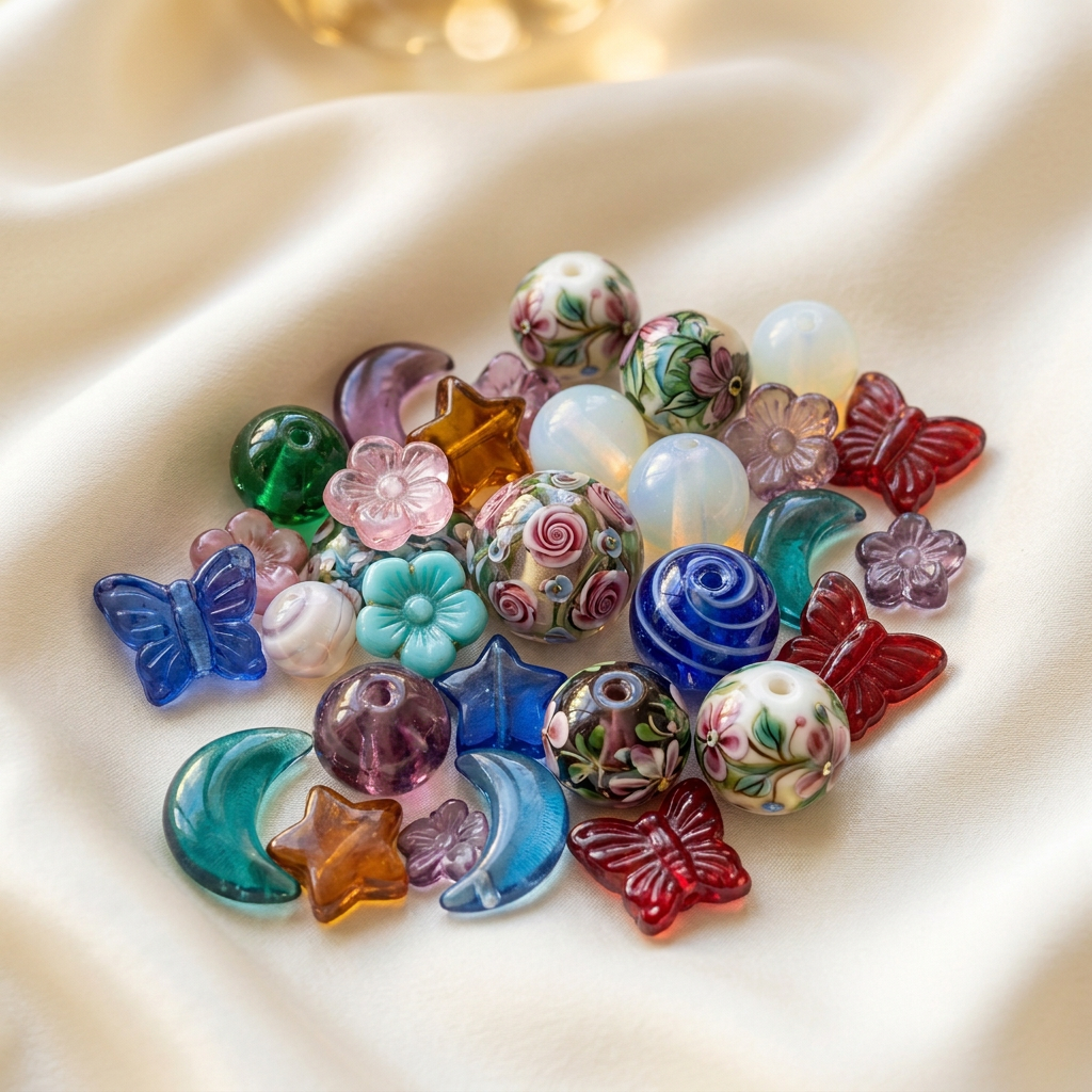 Colourful luxury glass bead selection without the bag