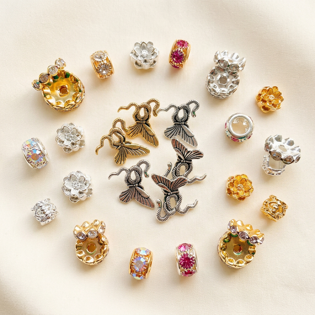 Deluxe Spacer Charms in gold and silver tones